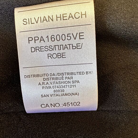 Piccione Piccione by Silvian Heach Black Floral Midi Sleeveless Dress Sz L - Picture 13 of 16